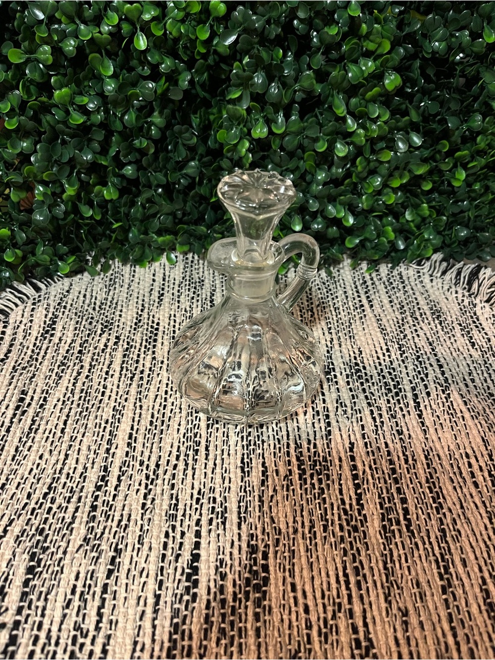 Clear Glass Cruet with Stopped Top